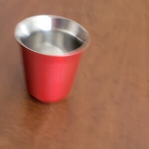 Nestle Nespresso Pixie Espresso Cup Red Stainless Steel 3"